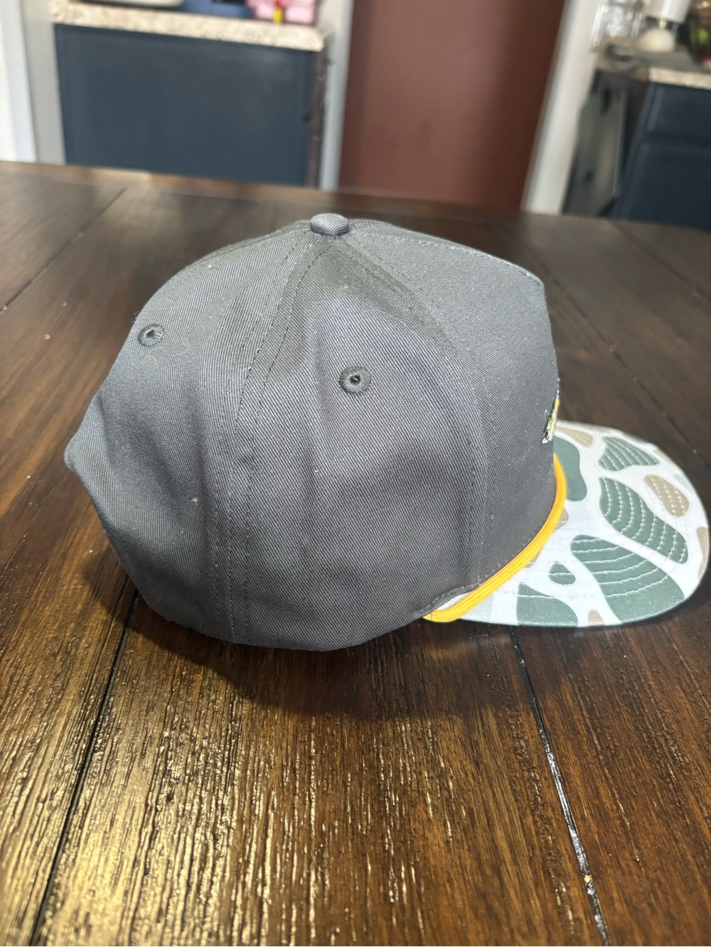 Gray & Green Fish Patch Trucker Hat with Yellow Trim - Picture 5 of 5